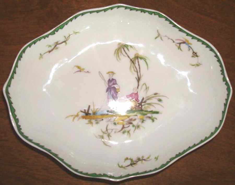 Si Kiang Oval Tray, 6" Meissen Cup by Raynaud-1