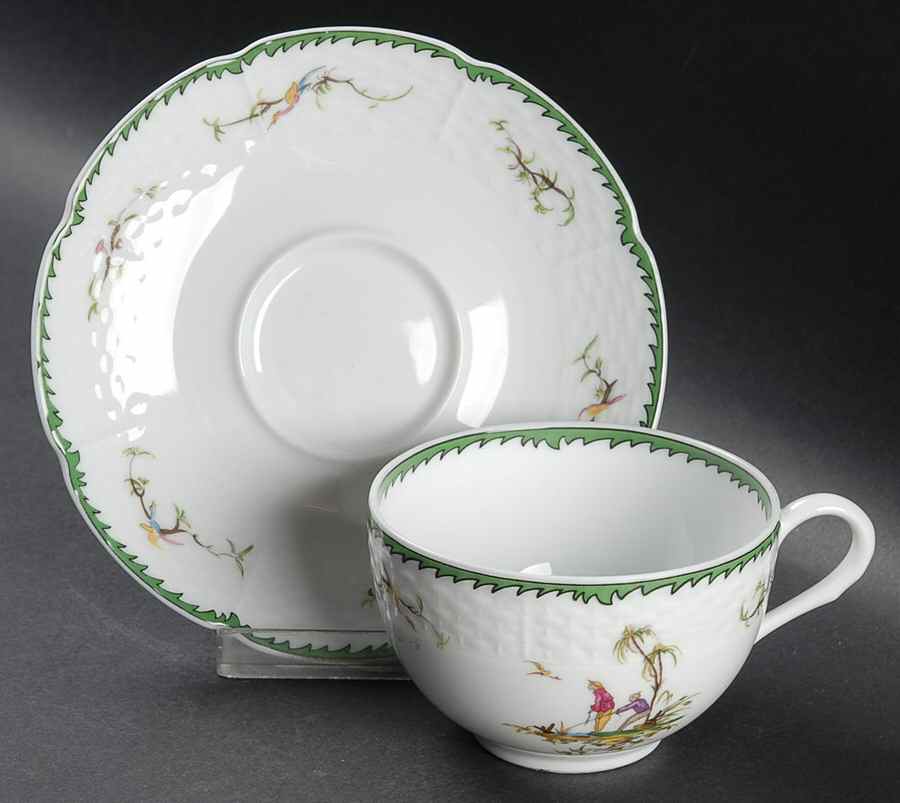 Si Kiang Flat Cup & Saucer Set by Raynaud-1