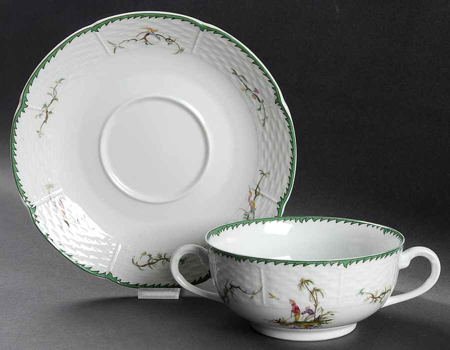 Si Kiang Flat Cream Soup & Saucer Set by Raynaud-1
