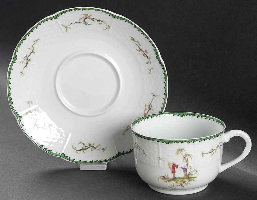 Si Kiang Flat Cup & Saucer Set by Raynaud-1