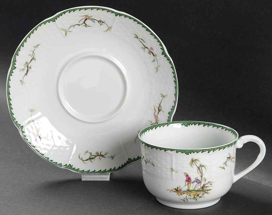 Si Kiang Flat Cup & Saucer Set by Raynaud-1