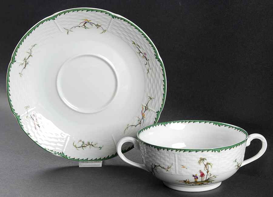 Si Kiang Flat Cream Soup Bowl & Saucer Set by Raynaud-1