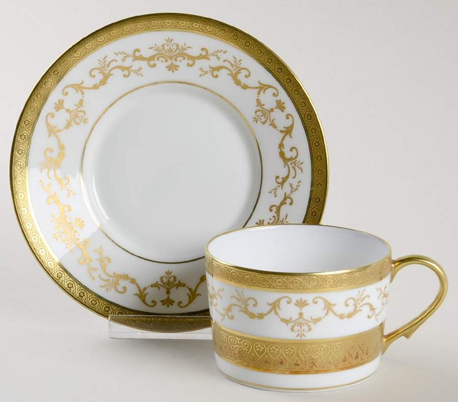 Medicis Blanc Flat Cup & Saucer Set by Raynaud-1