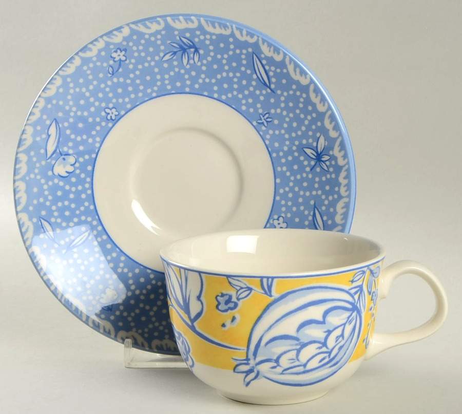 English Toile Flat Cup & Saucer Set by Royal Stafford-1
