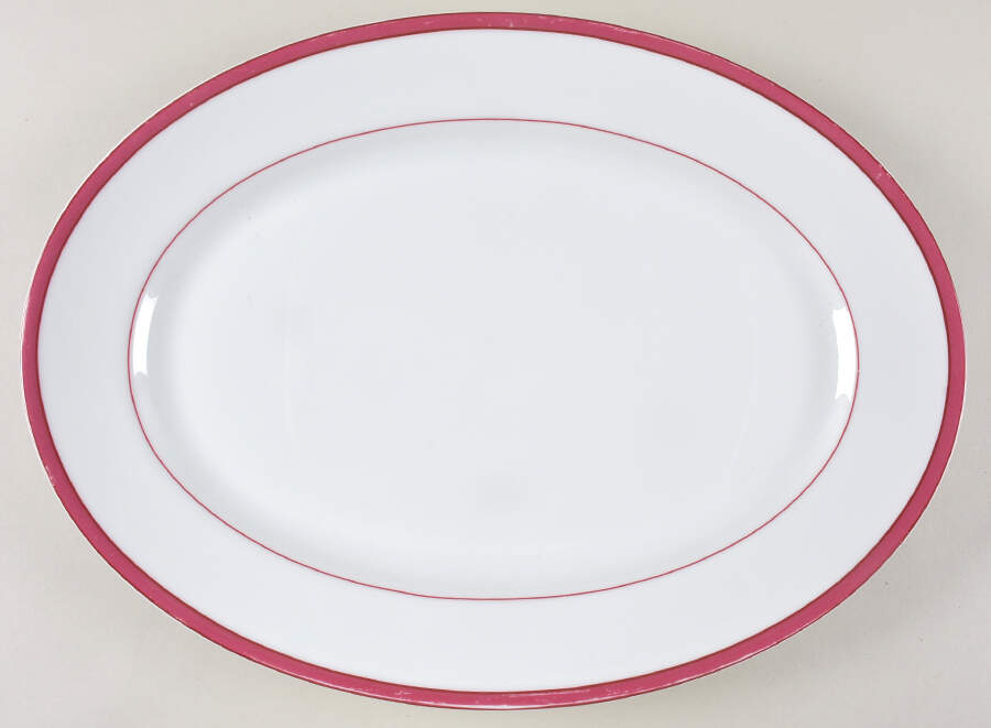 Tropic Pink (No Monogram) 16" Oval Serving Platter by Raynaud-1