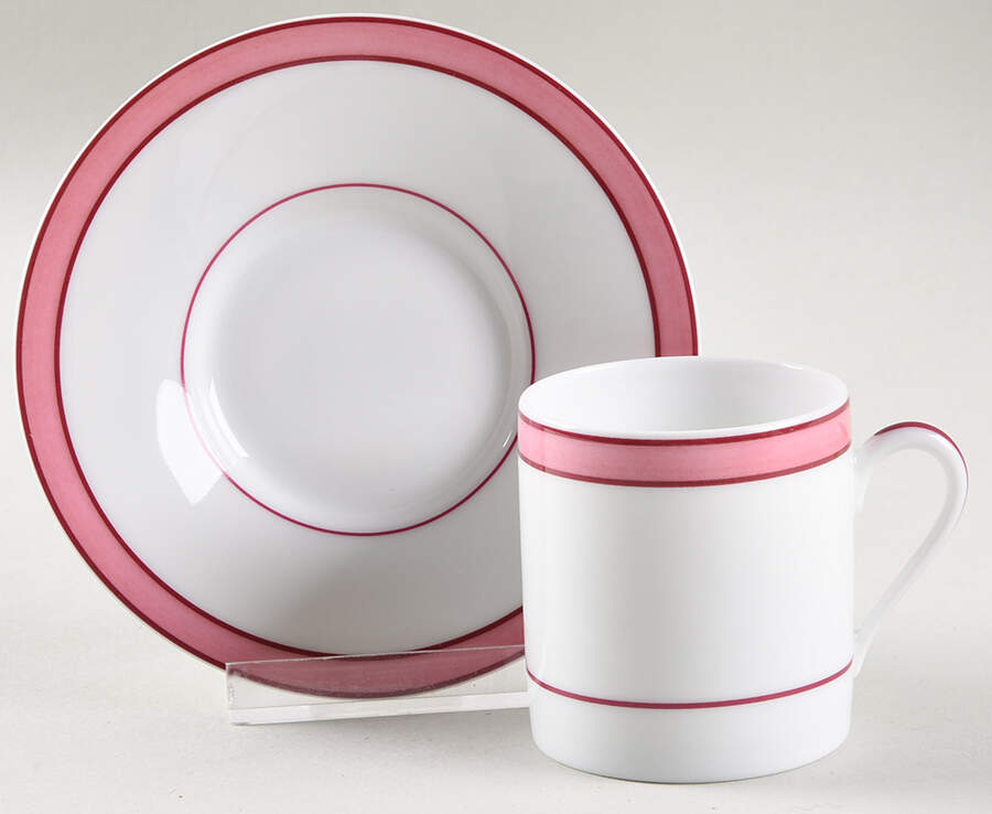 Tropic Pink (No Monogram) Flat Demitasse Cup & Saucer Set by Raynaud-1