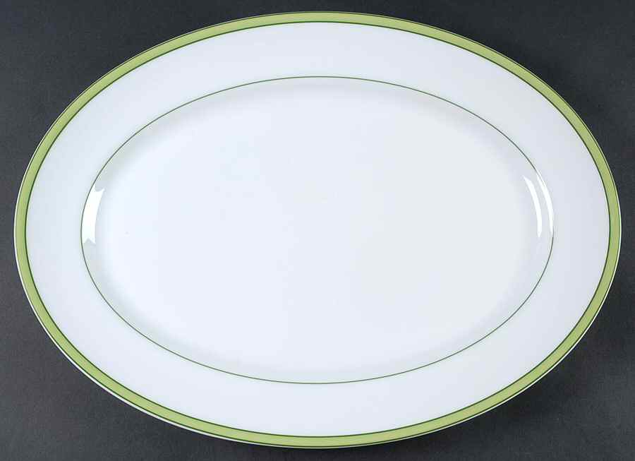 Tropic Green (No Monogram) 16" Oval Serving Platter by Raynaud-1