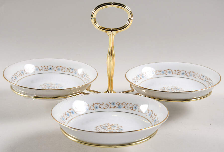 Tamworth 7" x 12" 3-Part Relish & Metal Stand (FR) HC by Rose (Japan)-1