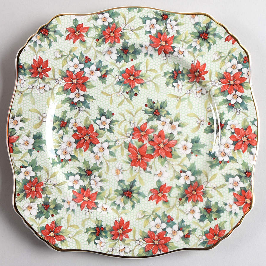 Christmas Chintz (Earthenware, Circa1995) Salad Plate by Royal Winton-1