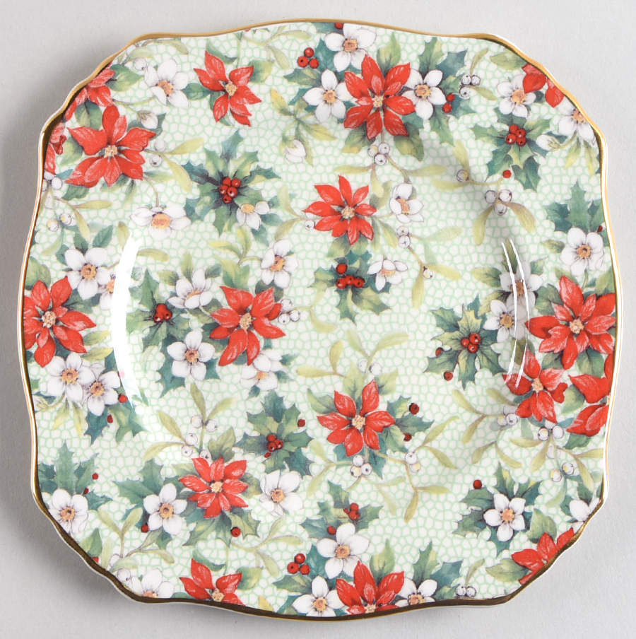 Christmas Chintz (Earthenware, Circa1995) Bread & Butter Plate by Royal Winton-1