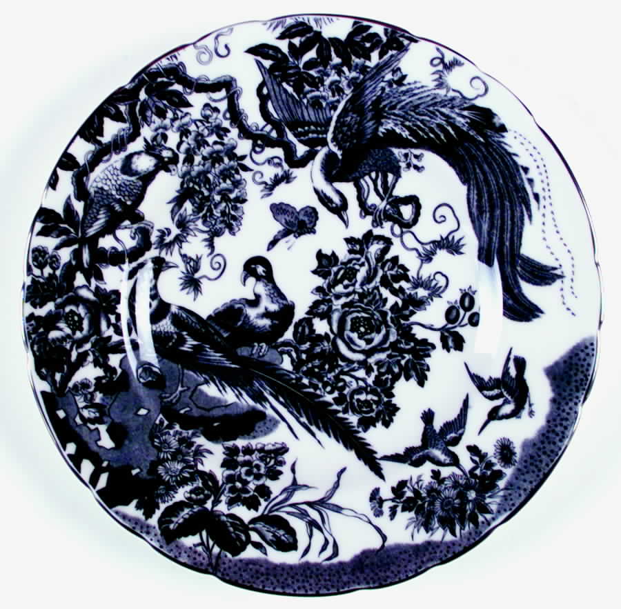 Black Aves (Platinum Trim) Dinner Plate by Royal Crown Derby-1