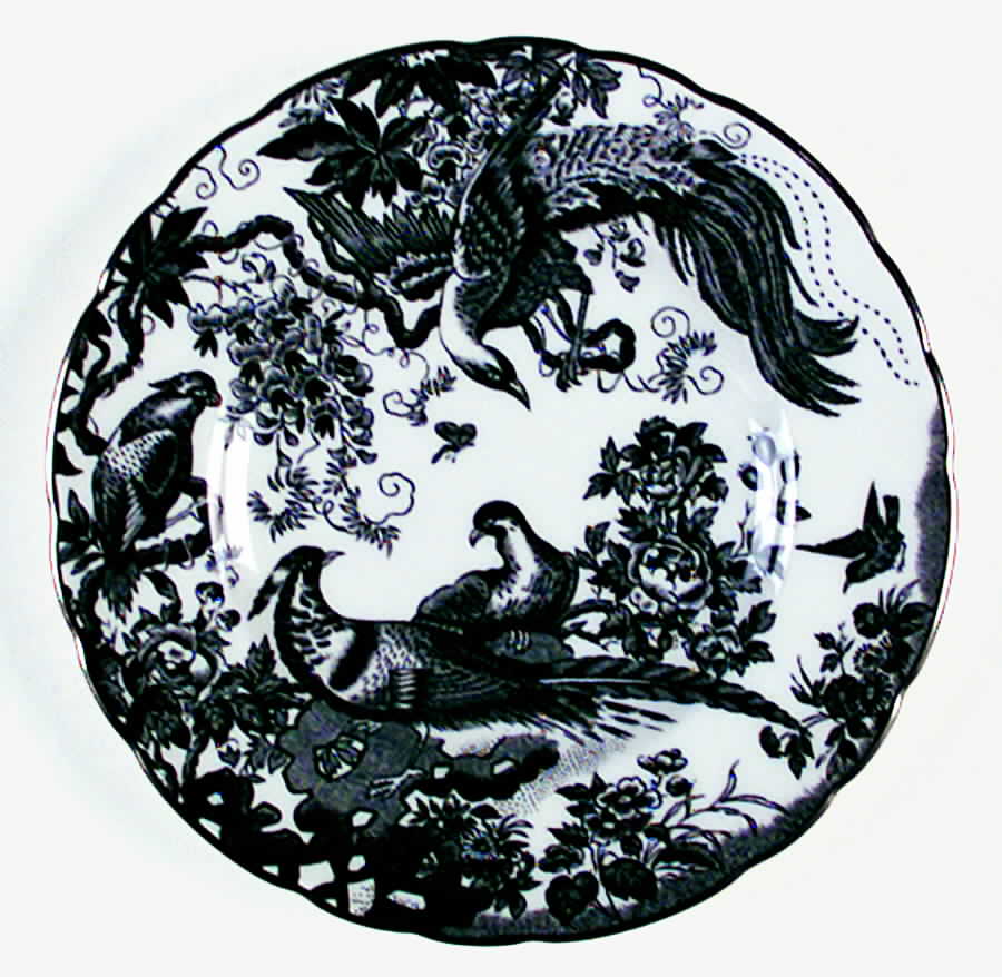 Black Aves (Platinum Trim) Bread & Butter Plate by Royal Crown Derby-1
