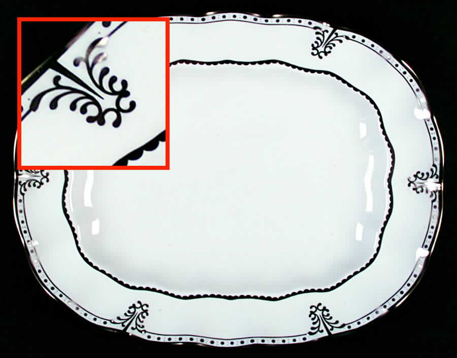 Elizabeth (Platinum Trim) 13" Oval Serving Platter by Royal Crown Derby-1
