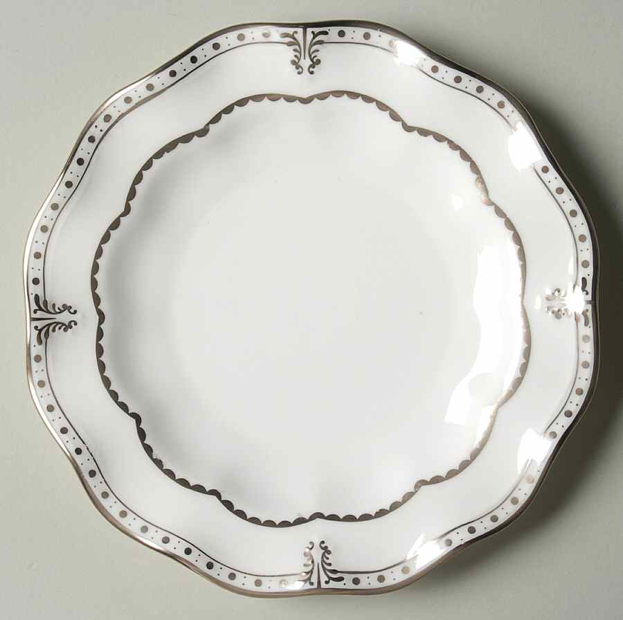 Elizabeth (Platinum Trim) Bread & Butter Plate by Royal Crown Derby-1
