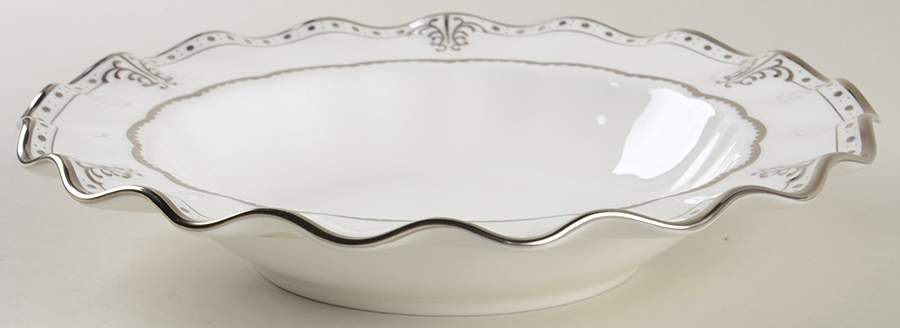 Elizabeth (Platinum Trim) Rim Soup Bowl by Royal Crown Derby-1