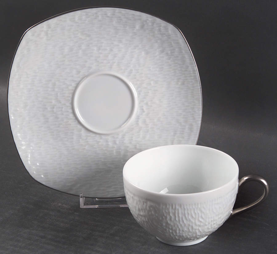 Mineral Platinum (All Glossy) Flat Cup & Saucer Set by Raynaud-1