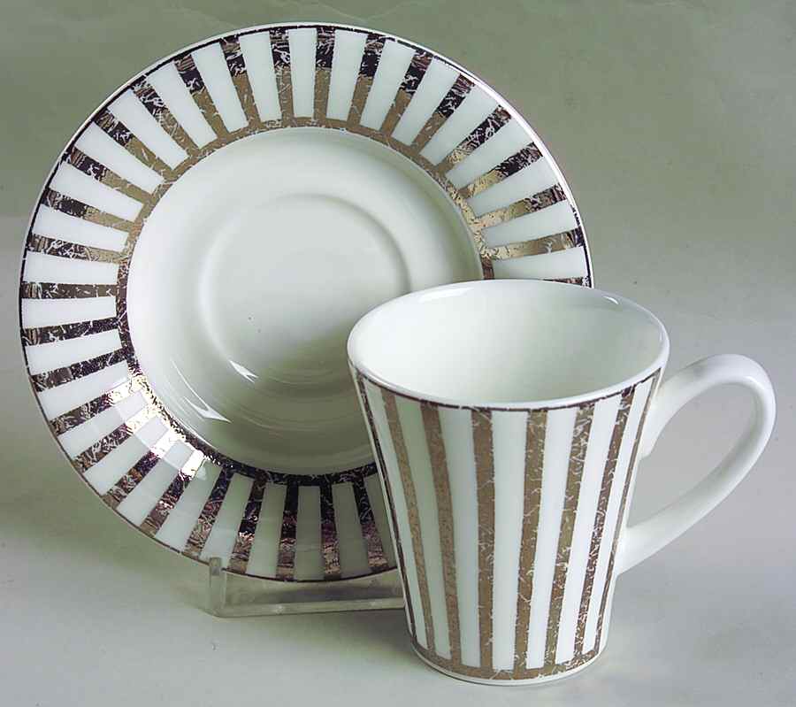 Jive Platinum Flat Demitasse Cup & Saucer Set by Royal Doulton-1