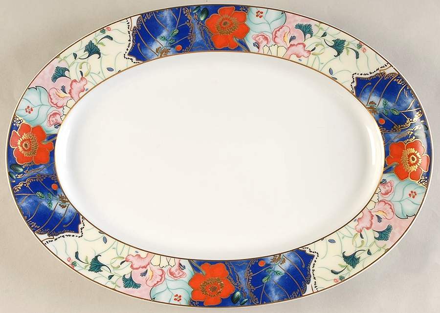 Jardin De Printemps 14" Oval Serving Platter by Raynaud-1