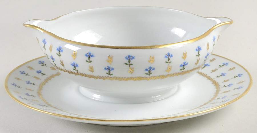 Vieux Nyon Nyon Gravy Boat with Attached Underplate by Raynaud-1