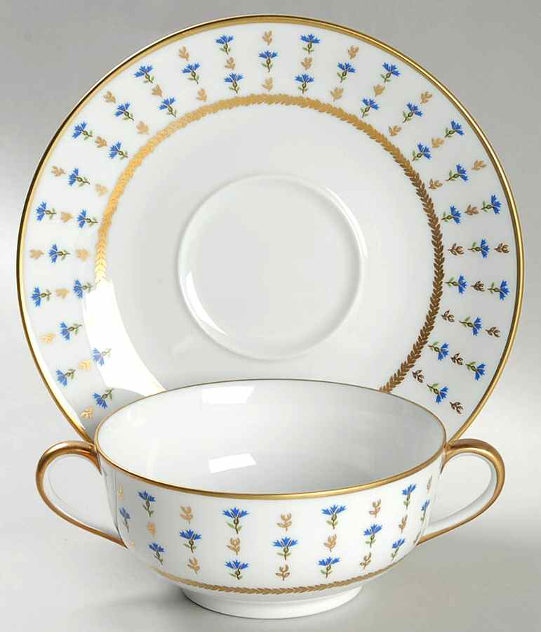 Vieux Nyon Nyon Flat Cream Soup Bowl & Saucer Set by Raynaud-1