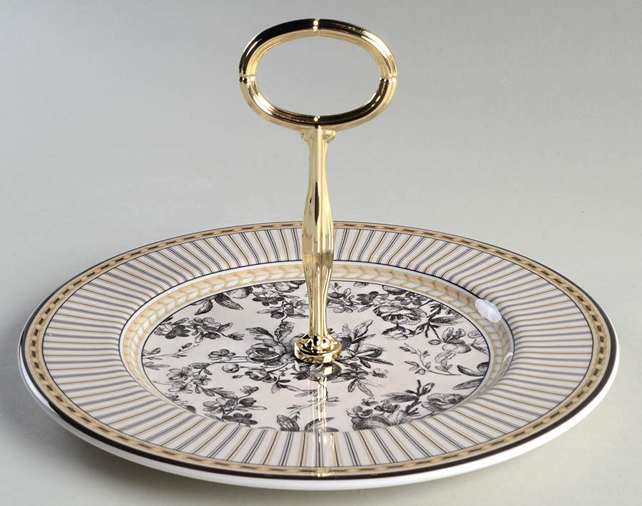 Provence Noir Round Serving Plate with Handle (SP) by Royal Doulton-1