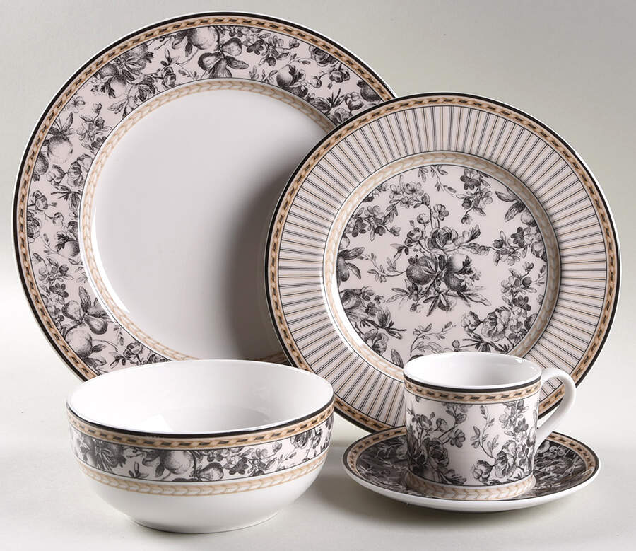 Provence Noir 5 Piece Place Setting by Royal Doulton-1