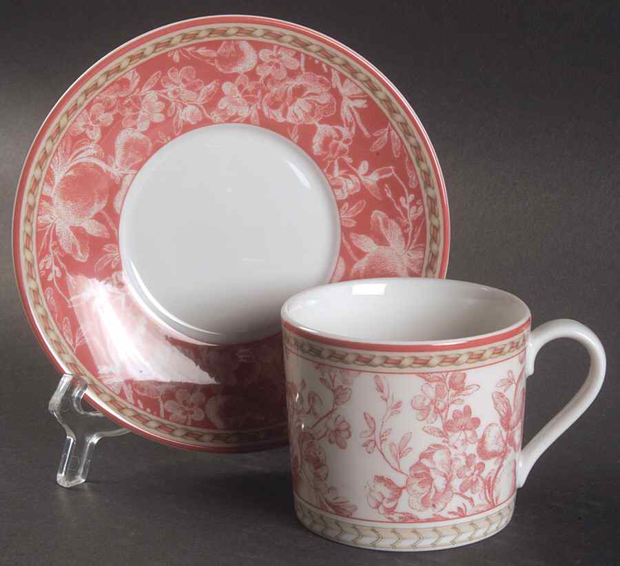 Provence Rouge Flat Cup & Saucer Set by Royal Doulton-1