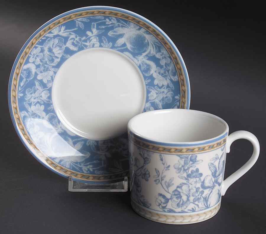 Provence Bleu Flat Cup & Saucer Set by Royal Doulton-1