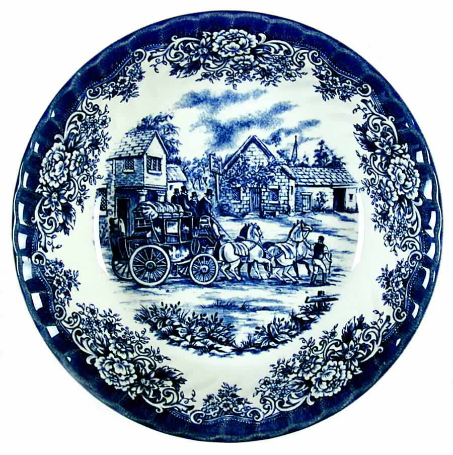 Coaching Scene Blue Coupe Cereal Bowl by Royal Stafford-1