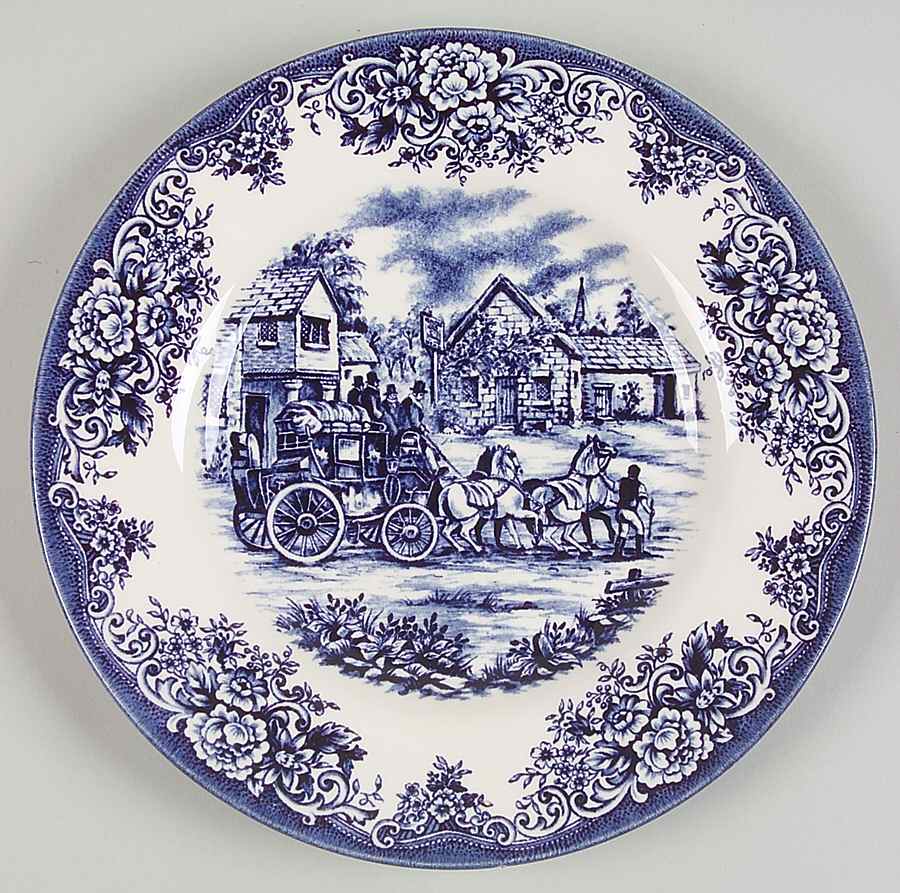 Coaching Scene Blue Salad Plate by Royal Stafford-1