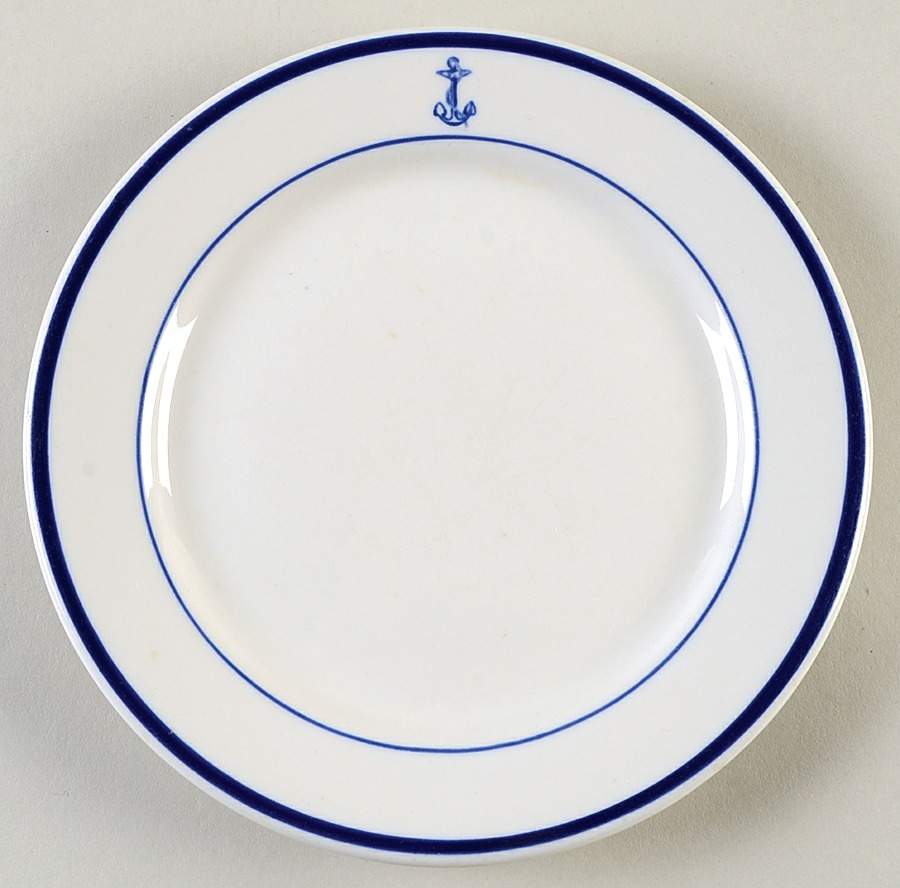U S Navy Mess China Wardroom Officers Salad Plate by Royal Jackson-1