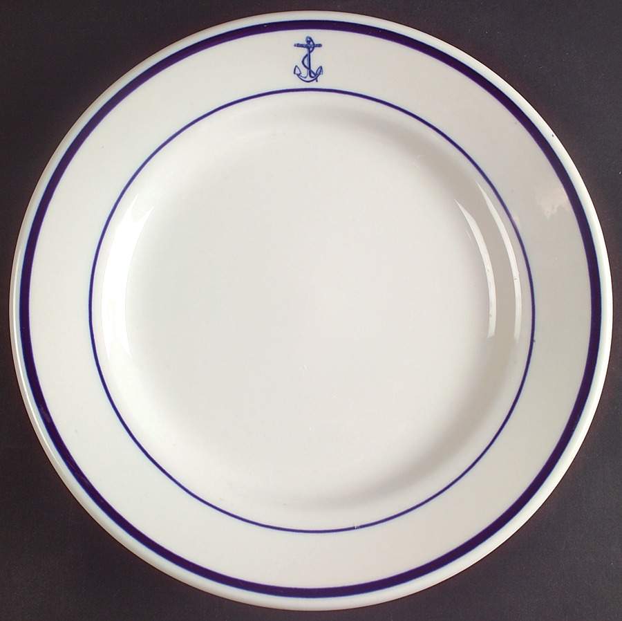 U S Navy Mess China Wardroom Officers Dinner Plate by Royal Jackson-1