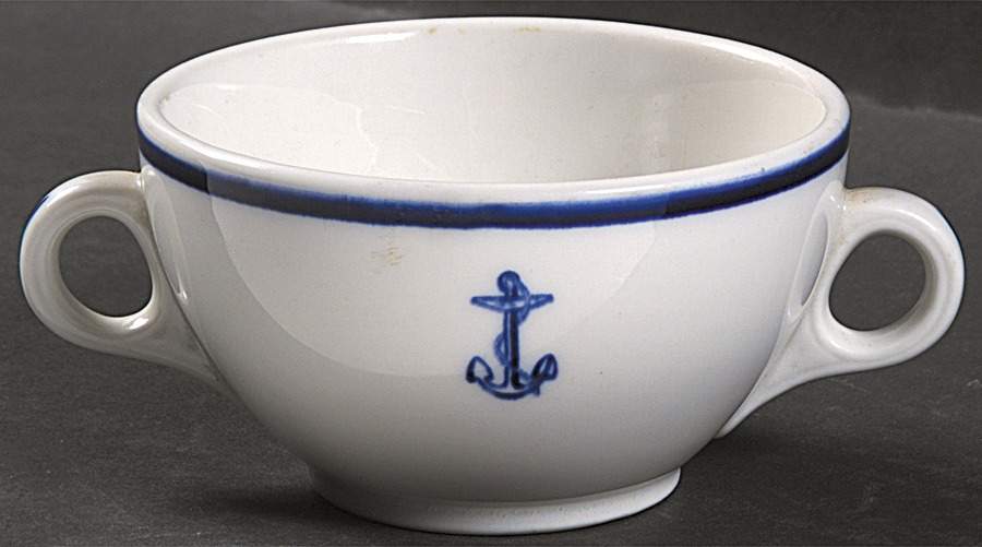U S Navy Mess China Wardroom Officers Flat Bouillon Cup by Royal Jackson-1