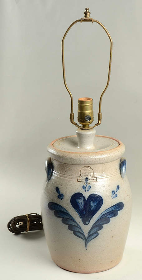 Heart 22" Electric Lamp No Shade by Rowe Pottery-1