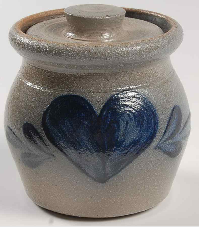 Heart Sugar Bowl & Lid by Rowe Pottery-1