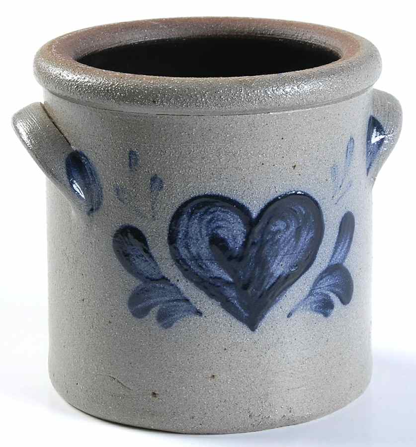 Heart Small Open Crock by Rowe Pottery-1