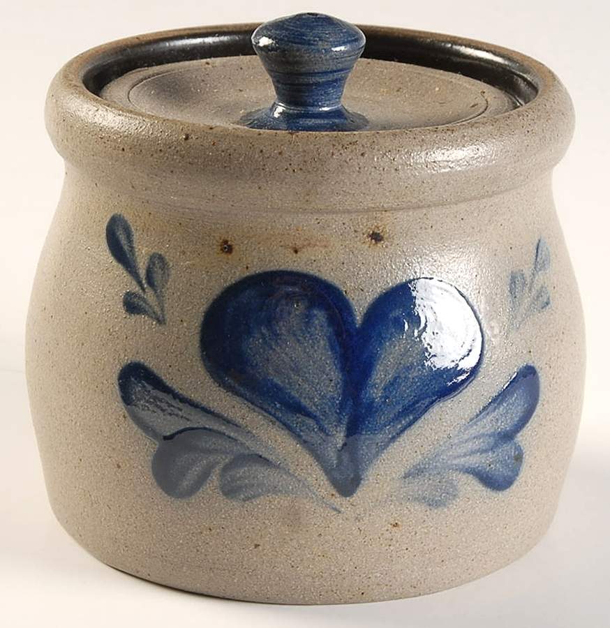 Heart Sugar Bowl & Lid by Rowe Pottery-1