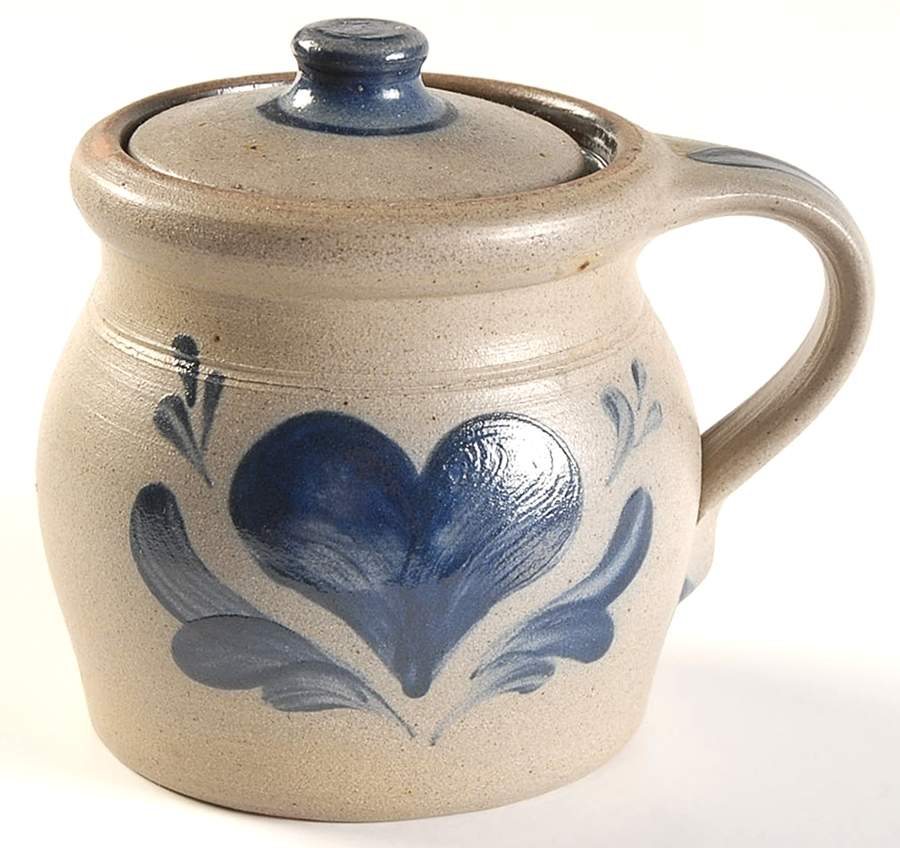 Heart Sugar Bowl & Lid by Rowe Pottery-1