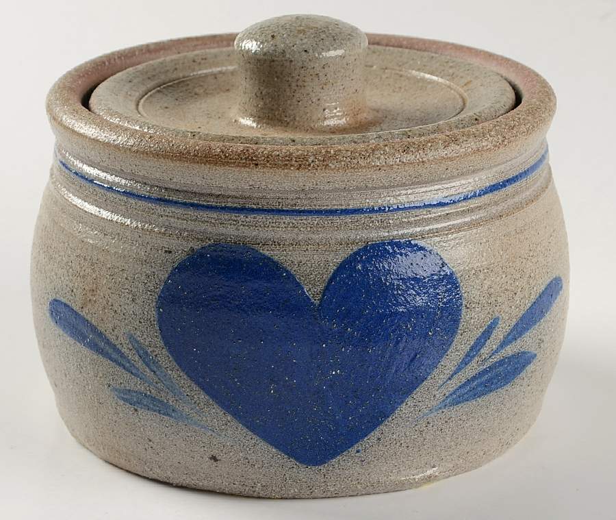 Heart 3" Storage Crock & Lid by Rowe Pottery-1