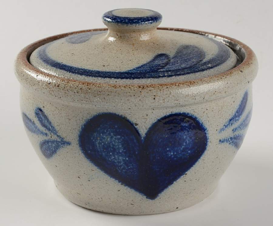 Heart Butter Tub & Lid by Rowe Pottery-1