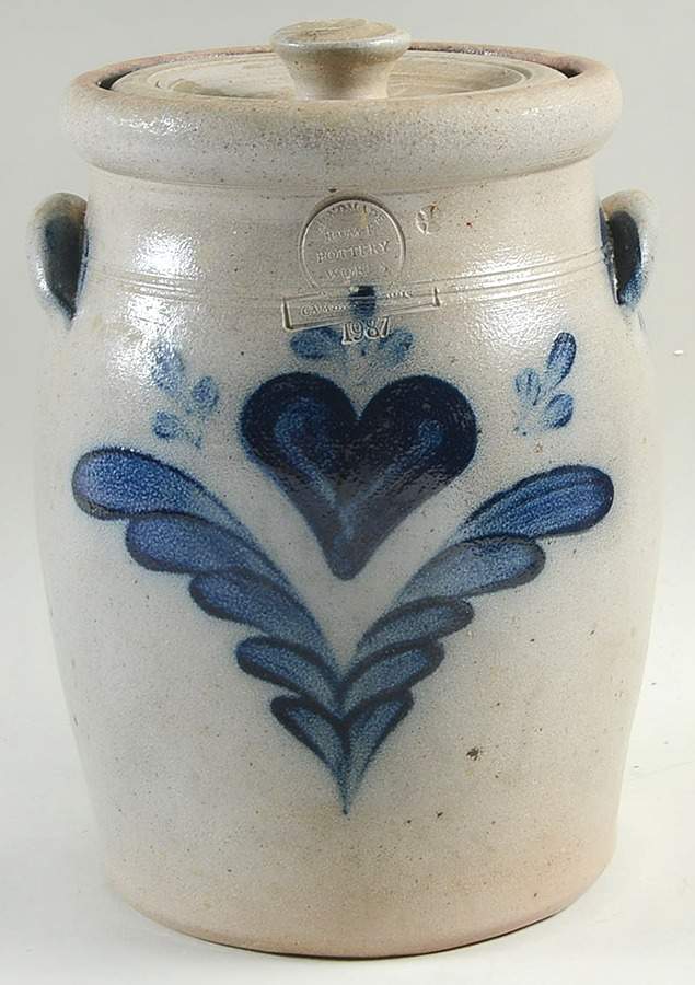 Heart 9" Storage Jar & Lid by Rowe Pottery-1