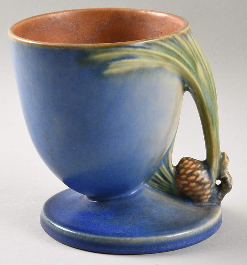 Pinecone Blue 5" Vase by Roseville-1
