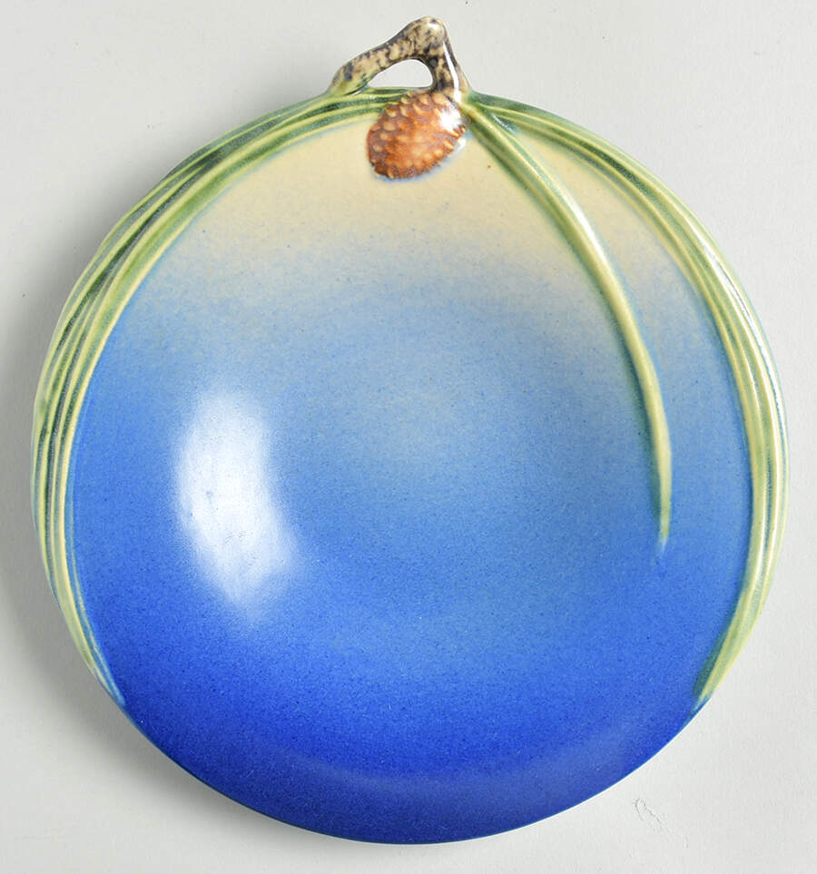 Pinecone Blue 7" Wall Plate by Roseville-1