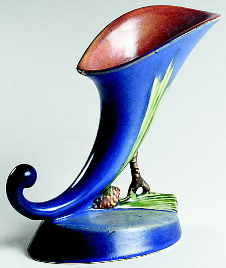 Pinecone Blue Cornucopia by Roseville-1