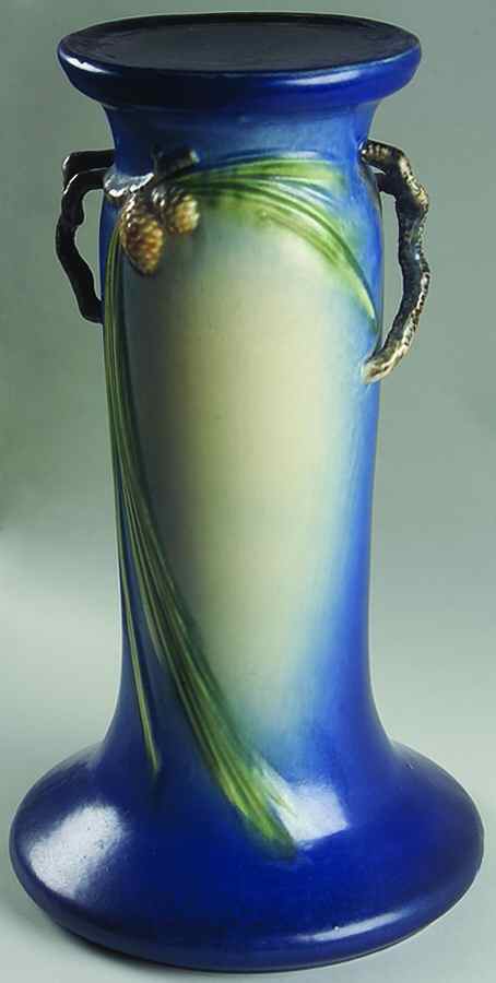 Pinecone Blue Stand for 8" Jardiniere by Roseville-1