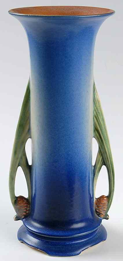 Pinecone Blue 10" Flared Vase by Roseville-1