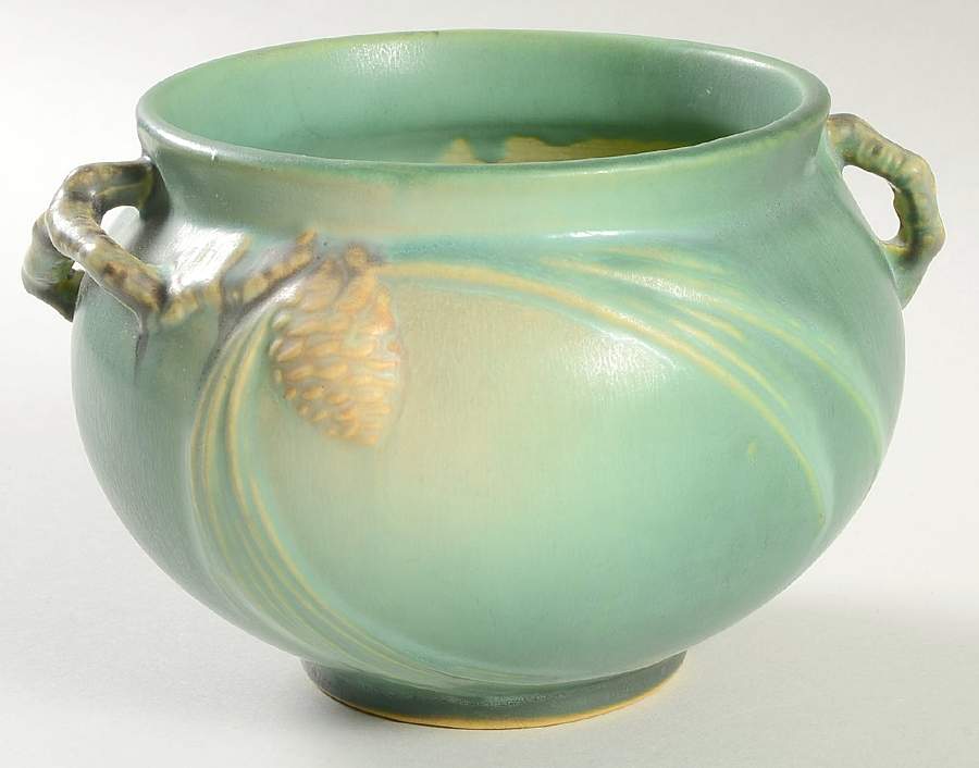 Pinecone Green 4" Jardiniere by Roseville-1