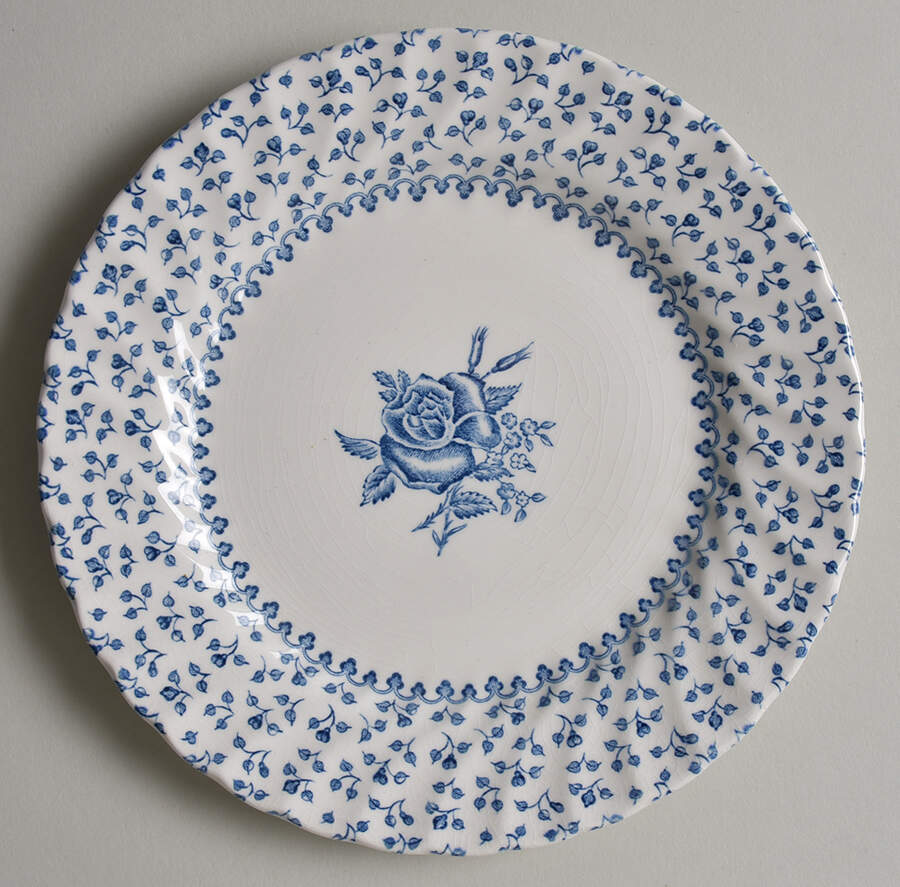 Rose Bouquet Blue Bread & Butter Plate by Johnson Brothers-1