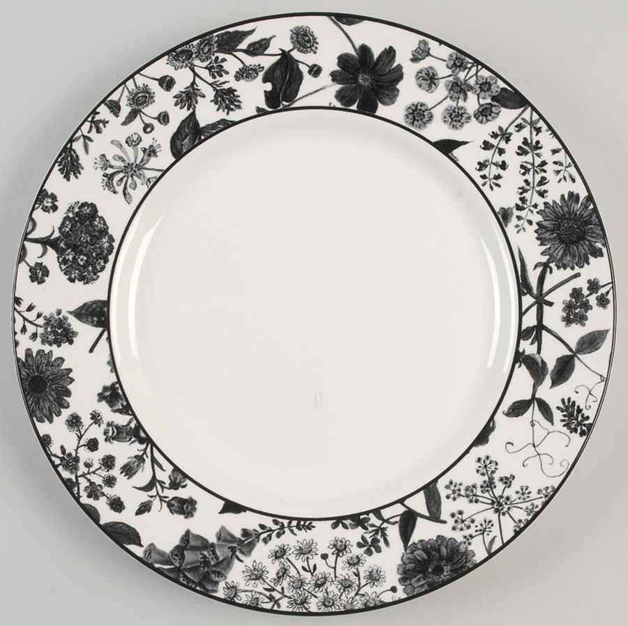 Hedgerow Black (Earthenware, Wildflowers) Dinner Plate by Royal Stafford-1