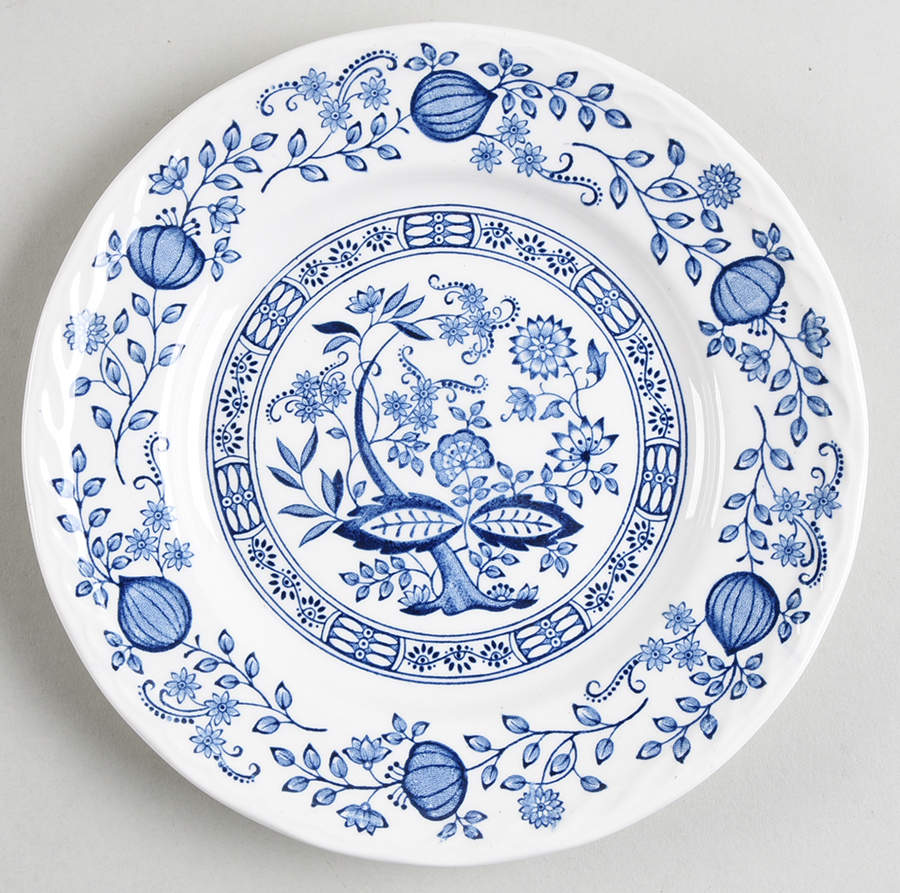 Blue Onion Bread & Butter Plate by Royal Art (England)-1